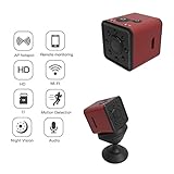 UNIKAMI Mini Camera WiFi SQ13, WiFi Camera，Mini Camera, Mini cam 1080P HD Video Camera with IR Night Vision Motion Detection SQ11 SQ12 Upgrade HD Camcorder Small Camera Mini DV Video Recorde(Red)