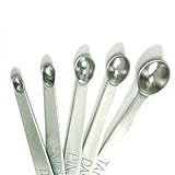 Norpro Mini Stainless Steel Measuring Spoons, Set of 5 (tad, dash, pinch, smidgen and drop), 5" x .5" x .5"