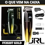 JRL Professional | FreshFade 2020T-G Gold Trimmer | Professional Hair Trimmer w/Cool Blade Technology | Rechargeable w/Stainless Steel Blades and Corrosion Proof (GOLD), Black