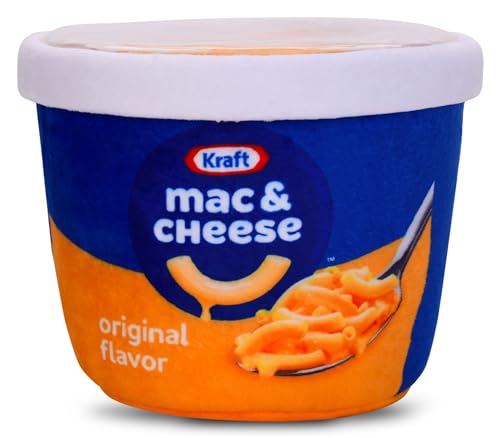 iscream Kraft Macaroni & Cheese 6.5" x 6" Pillow Set with 4 Plushie Macaroni Mini Pillows - Microwave Package