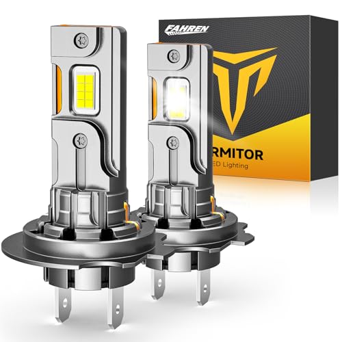 Termitor Upgraded H7 LED Bulbs, 45000LM 10X Brightness, 6500K White Super Bright, 1:1 Halogen Size, W/CSP Chips H7 H7LL Fog Lights, No Adapter Required Easy Install, Non-polarity, Pack of 2