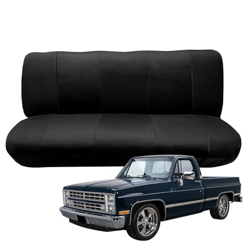 Custom-Fit Bench Seat Covers Replace for Chevy 1973-1999 C/K Series Full Size Classic Trucks Without Headrests, Sandwich Air Mesh Fabric Composite Soft Foam Lining Bench Seat Protector