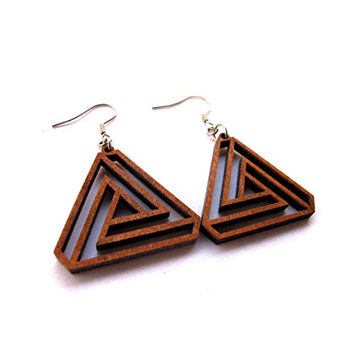 Triangle Infinity Earrings - New design - Sacred Geometry Eco-friendly Wooden Jewelry