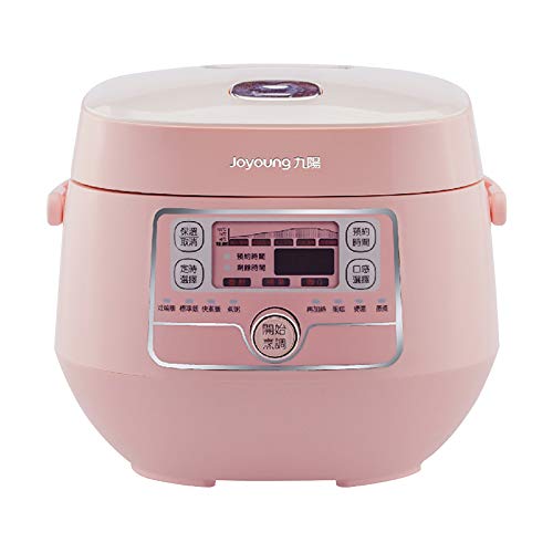 Joyoung Smart Rice Cooker JYF-20FS987M Mini Multi-use with Timer for Cooking, Soups, Stew, 2L,Pink