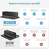 OMOTON Vertical Laptop Stand Holder, Desktop Aluminum Stand for MacBook with Adjustable Dock Size, Fits All MacBook, Surface, Chromebook and Gaming Laptops (Up to 17.3 inches),Black