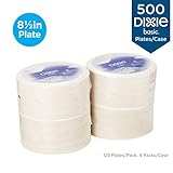 Dixie Basic 8.5" Light-Weight Paper Plates by GP PRO (Georgia-Pacific), White, DBP09W, 500 Count (125 Plates Per Pack, 4 Packs Per Case)