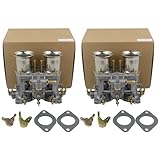 Flynsu 2 Barrel Carburetor 40 IDF Replacement for Weber Solex Dellorto VW Bug Beetle 40mm Carb with Air Horn (2pcs)