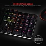 Redragon K556 RGB LED Backlit Wired Mechanical Gaming Keyboard, 104 Keys Hot-Swap Mechanical Keyboard w/Aluminum Base, Upgraded Socket and Noise Absorbing Foams, Soft Tactile Brown Switch