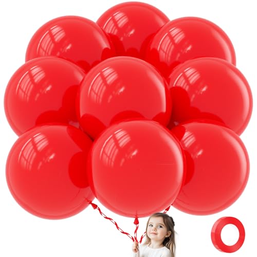 ADOINBY 36 Inch Red Balloons - 9Pcs Giant Red Balloons Jumbo Large Thick Big Latex Balloons for Birthday Baby Shower Wedding Anniversary Graduation Photo Shoot Christmas Valentine's Party Decorations