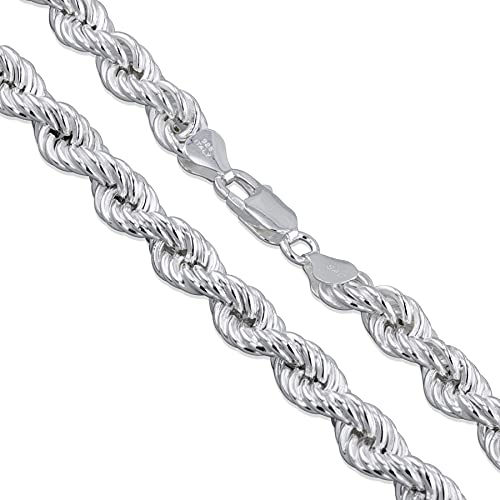Sterling Silver Hollow Spiral Rope Chain 12mm Pure 925 Italy New Men's Wide Necklace 24"