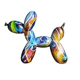 Resin Balloon Dog Sculpture,Creative Cute Animal Crafts Figurine Balloon Dog Shaped Statue Art Sculpture Modern Desktop Ornament Decoration for Home Bedroom Living Room Decor (Color2,8"x8"x3")