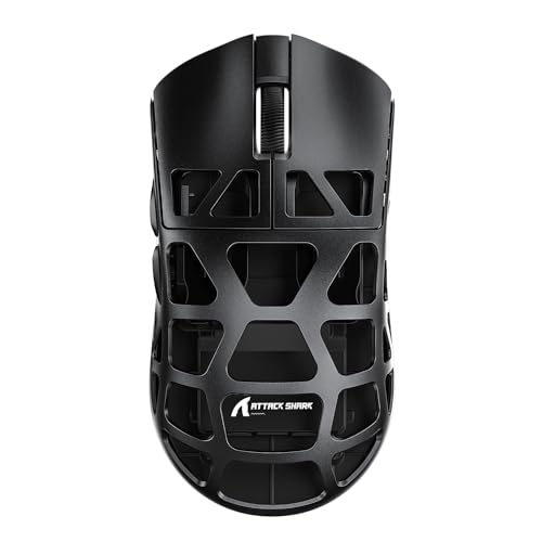 ATTACK SHARK R3 46g Superlight Magnesium Alloy Wireless Gaming Mouse, BT/2.4Ghz/Wired Computer Mouse, 8000Hz Wireless Polling Rate, PAW3395 26K DPI Optical Sensor Programmable Mice for Win/Mac(Black)