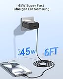 45W Fast Charger USB C for Sam-Sung 2Pack Fast Charging with 6FT Type C Cable for Sam-Sung Galaxy S24 Ultra S23 Ultra,S24/S24+/S23/S22/S21,Z Fold 5 6/Z Flip 5 6,Galaxy Tab S9/S8/S7 PPS Wall Charger