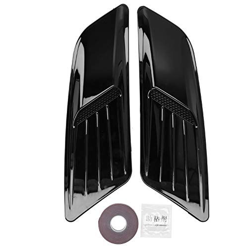 ABS Car Decorative Intake Scoop Turbo Bonnet Vent Hood Auto,2pcs Front Hood Air Vent Cover Trim Glossy Black Universal Fit for 2015-2017