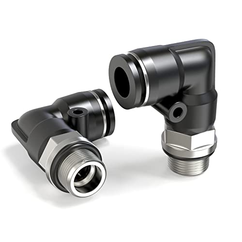 TAILONZ PNEUMATIC Male Elbow 6mm Tube OD x 1/8 Inch BSP 90 Push to Connect Fittings PL6-01 (Pack of 10)