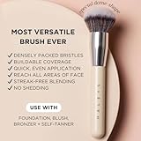 HALEYS Kabuki Makeup Brush VEGAN+CRUELTY-FREE, Sustainable Wood, Vegan Bristles for Airbrushed Finish, For Creams, Liquids, Powder, Streak-free, Perfect Blending, Buffs, Blurs, Smooths with Control