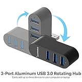 SABRENT Premium 3 Port Aluminum Mini USB 3.0 Hub [90°/180° Degree Rotatable] (HB-R3MB)