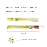 FKKsparkler Glass Cigarette Holder, Handmade Cigarette Mouthpiece, 2PCS Glass Pipe for Smoking