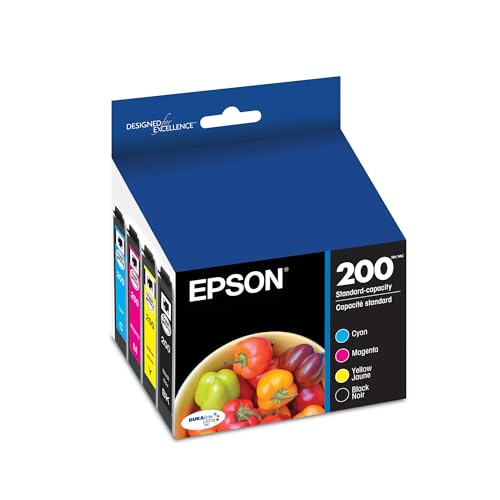 EPSON 200 DURABrite Ultra Ink Standard Capacity Black & Color Cartridge Combo Pack (T200120-BCS) Works with WorkForce WF-2520, WF-2530, WF-2540, Expression XP-200, XP-300, XP-310, XP-400, XP-410