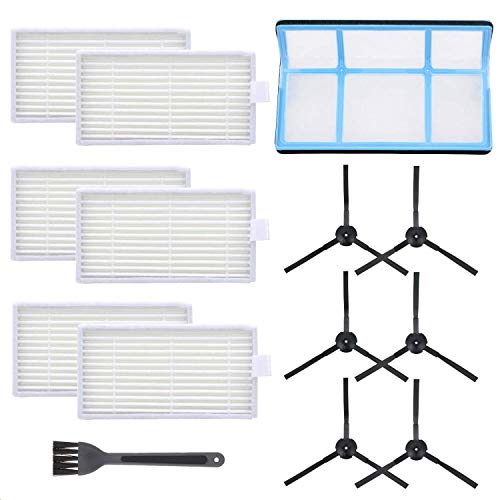 Mochenli Vacuum Filter Kit Replacement for Robotic Vacuum ILIFE V3 V3S V5 V5s, Pro Robot Vacuum Cleaner 6 Filters and 6 Side Brushes and 1 Primary Filter (Pack of 13)