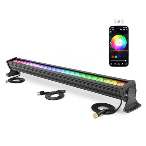 ATCD Smart LED Wall Washer Light Dimmable Via APP Control, 168W RGBCW Color Changing Linear Light Bar with Music Sync, Group Function, Timing, Perfect for Outdoor & Indoor Lighting Projects