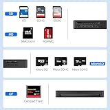 SD Card Reader, Memory Card Reader 4 in 1 USB C USB 3.0 Dual Connector Adapter Simultaneously Read SD MS CF TF Cards Supports Micro SD/Micro. Compatible with desktops, Tablets, and USB-C Smartphones