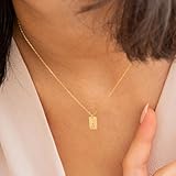 Multiple Initial Tag Necklace for Women, Personalized Bar Letter Necklace, 925 Solid Sterling Silver, Dainty Rectangle Bar Necklace, Initial Tag Pendant, Gift for Her, Christmas Gift