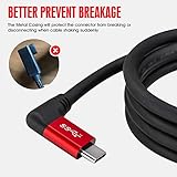 RIITOP USB C to C Cable 100W [10ft], USB 3.1 C (Gen 2) Cable [Angled] with E-Marker, up to 100W PD Charging, 10Gbps Data, 4K Video, Compatible with Oculus Quest 2, USB C Monitor Display