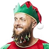 Beardaments Beard Ornaments for Men Colorful Christmas Baubles - Easy-Attach Funny Christmas Ornaments for Cosplay and Holiday Parties - 12pc