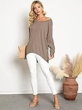 ZANZEA Women's Off-Shoulder Batwing Sleeve Blouse Casual Loose Oversized Baggy T-Shirt Sweater Pullover Top