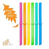 Elk and Friends Stainless Steel Cups | 10 oz Mason Jar design | Kids & Toddler Cups with Silicone Sleeves & Straws with Stopper | Smoothie Cups