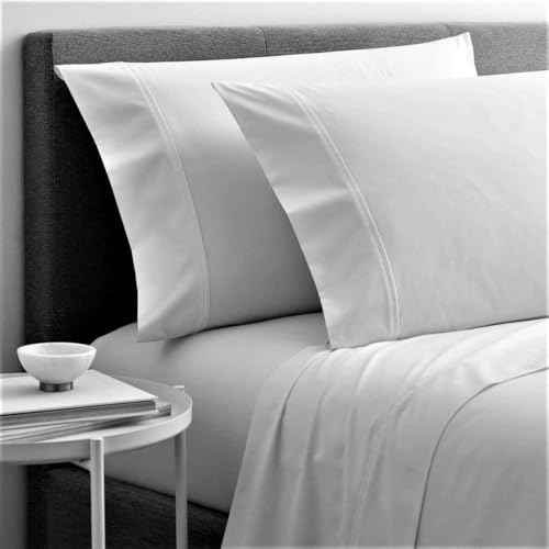 Cottingon 4 Piece RV King Sheets, 100% Extra Long Staple Premium Egyptian Cotton, Soft Camper King Bed Sheet Set, Fits Upto 15" Deep RV Bunk Mattress 72"X80", White