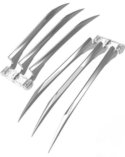 DMAR Metal Wolf Claws, Metal Claws with Plastic Handles for Adults(NOT for Kids), Set of 2, One Pair Silver