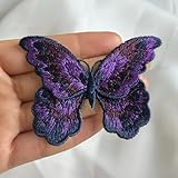 18 Pcs Shimmering Butterfly Sew On Patches Set Butterfly Embroidered Appliques for DIY Crafts