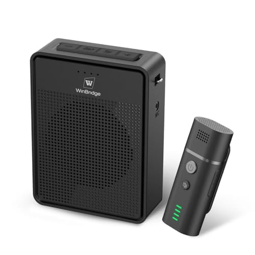 Wireless Voice Amplifier with Bluetooth Lavalier Microphone, Professional Noise Reduction Portable Microphone with Speaker, Mini Megaphone with Clip on/Lapel Mic for Teachers Classroom Tour Guide B006