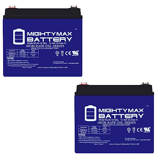Mighty Max Battery 12V 35Ah GEL Battery Replaces Shoprider Streamer Rehab 888WA - 2 Pack