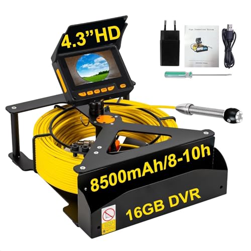 SYANSPAN Sewer Camera,0.67in Drain Camera 100ft HD 4.3in Screen with 16GB DVR,Waterproof IP68 Sewer Inspection Camera for Plumber(17mm,100ft/30M)