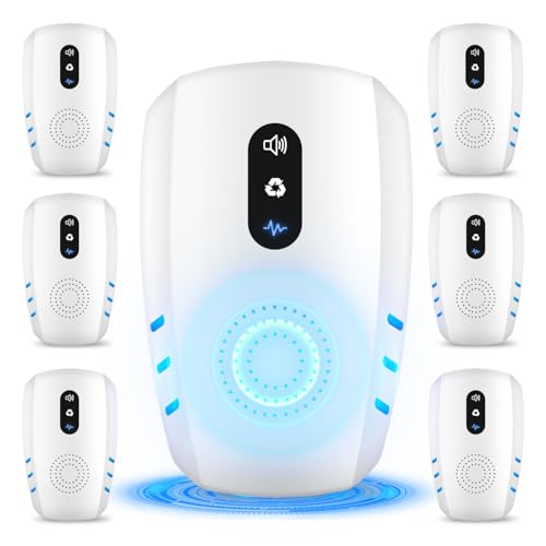 2025 Upgraded Ultrasonic Pest Repellent Indoor Insect Repeller, Pest Control, Repellent Roach, Mouse, Bugs, Mosquito, Mice, Spider, Ant, Rodent Repellent Ultrasonic Plug in, 3 Mode Switching, 6 Packs
