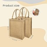 WHEATHUSK 24 Pack Burlap Tote Gift Bags Jute Bags with Handles Bridesmaid Tote Bag Reusable Canvas Burlap Beach Bags Bulk for Wedding Travel DIY Craft Handbags, 11 x 9.6 x 4.7 Inch