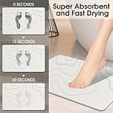 ZIKIBL Stone Bath Mat Diatomaceous Earth Shower Mat Non-Slip Super Absorbent Diatomite Stone Mats for Bathroom Floor/Ktichen Cuonter Quick-Drying Easy to Clean (24''*16''White)