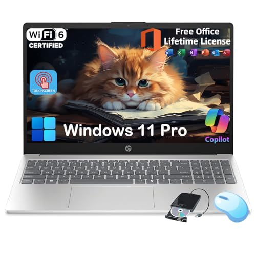 HP Flagship 15.6 Touchscreen Laptop Computer - w/MS Office Lifetime • Intel 13th Gen Core i3 (Up to 4.5GHz) • HD Touch Display • for Business & Student • AI Copilot • Win 11 Pro (32GB RAM | 1TB SSD)
