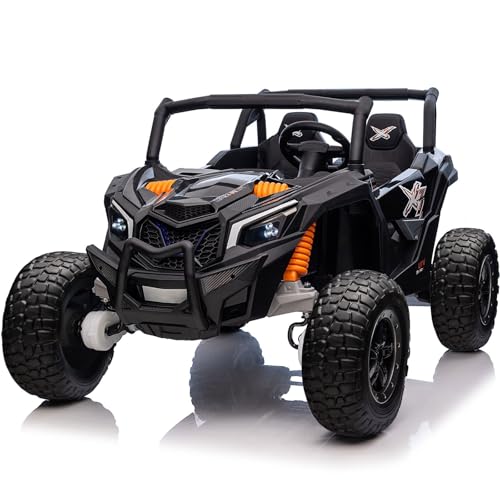 Nitoess 24V 2 Seater Electric Car, 2WD/4WD Ride on UTV with Remote Control, XXXL Load Capacity 200LBS, Ride on Buggy for Kids w/Spring Suspension,Bluetooth