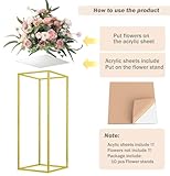 MEISHAONV 23.6inch 10 pcs Column Vases Gold Centerpieces for Table Metal Flower Stand Gold Wedding Centerpieces for Tables Party Floral Stands for Flowers