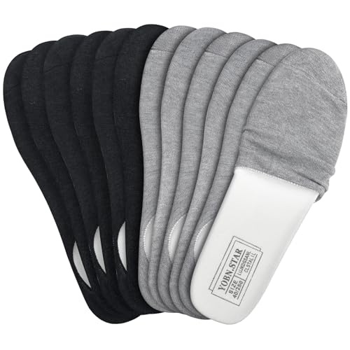 Skicuff 6 Pairs Insole Socks Charcoal Women Socks for Inserts Comfort Odor Absorbing for Women Men Adult Sockless, Insole No Included(Black and Gray)