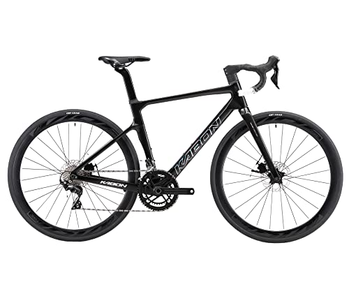KABON Carbon Road Bike, 700C Carbon Fiber Frame Road Bike with Shimano 105 22 Speed Disc Brake Racing Bicycle for Men and Women (Black, 50cm)