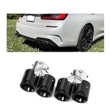 Quad Car Exhaust Tips Carbon Fiber Exhaust Tip Compatible For BMW G20 G21 M340i 2019 2020 2021-2024 Muffler Tip Tailpipe MPE Exhaust System(340i C)