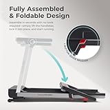 Sunny Health & Fitness Foldable 15 Level Auto Incline Treadmill, 20" Wide Running Belt, Quiet Brushless, Digital Display, 300 LB Weight Capacity, SunnyFit App Bluetooth Connection- SF-T723030