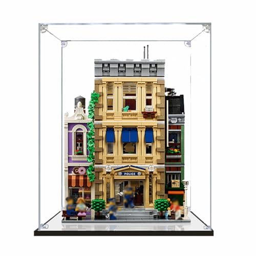 TIANQING Acrylic Display Case for LEGO 10278 Building Blocks Model, Transparent Display Box, SIZE: 30*30*40CM(The Model NOT Included) (2MM(With mirror))