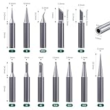 HANGLIFE T18 Soldering Iron Tips with Tip Holder for Hakko FX-888D FX-888 FX8801 FX-600, and More Soldering Stations/Guns - Replacement Solder Tips for Welding Equipment & Accessories (12 pcs)