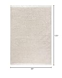 JONATHAN Y MCR100D-8 Mercer Shag Plush Tassel Indoor Area-Rug Bohemian Modern Contemporary Solid Easy-Cleaning Bedroom Kitchen Living Room, 8 X 10, Cream with Tassel